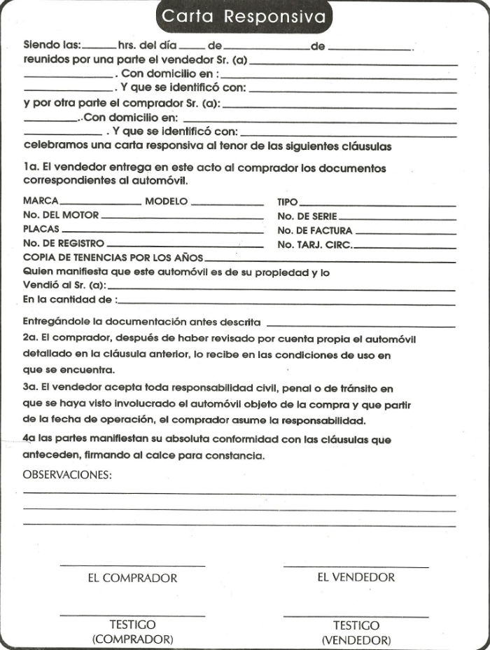 carta responsiva ejemplo